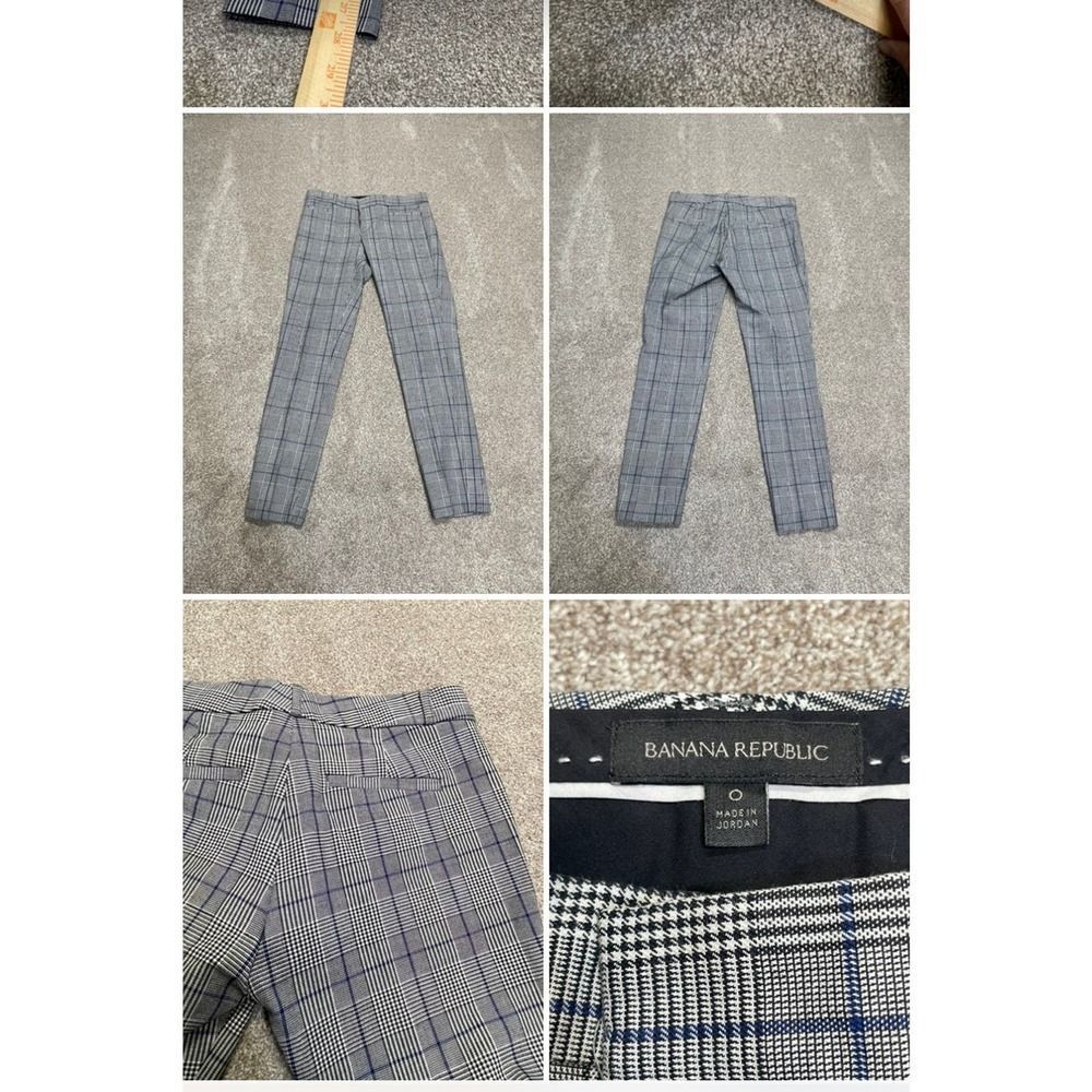 Banana Republic womens sz Sloan Size 0 Gray Prince Of Wales Check Cotton